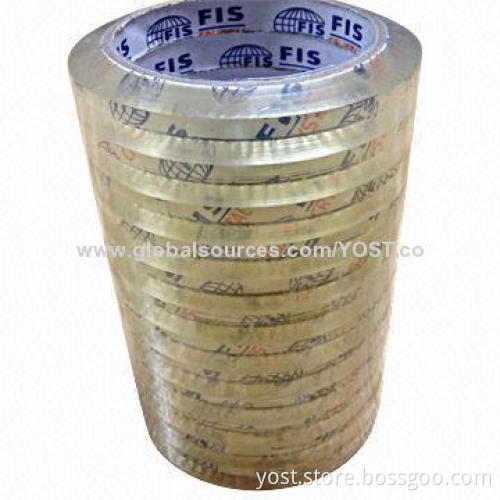 clear stationery tape, made of BOPP